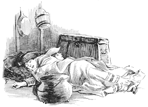 Ben Cushing and Benjamin sleeping in the wagon