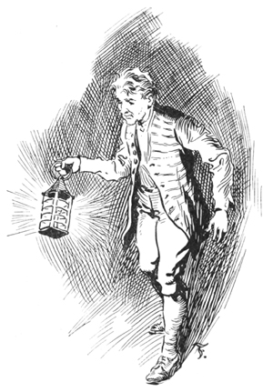 a man with a lantern