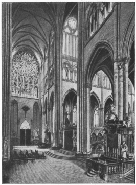 THE
TRANSEPT,
NORTH ARM.

(to the right):

THE CHOIR.

(in foreground):

ALTAR OF OUR
LADY OF PUY.