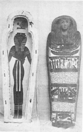 Image not availble: Fig 2. Coffins Nos. 3 b and 4 b
Fig. 3. Coffin No. 1 a      Fig. 1. Coffin No. 1 b
PLATE XVI
Series of Coffins from Tomb No. 5