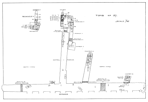 Image not available: PLAN OF TOMB Nº 37.

SCALE 1/167