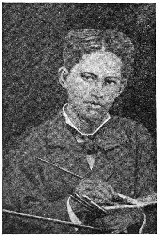 Rizal as a painter. This portrait is from a group picture of students who lived in the house of Rizal’s cousin, Antonio Rivera. Rizal was then eighteen years old.