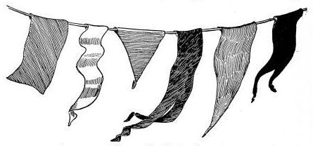 drawing of string of  flags