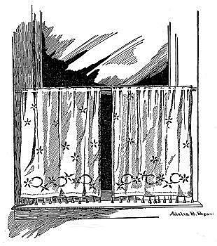 drawing of cafe curtains