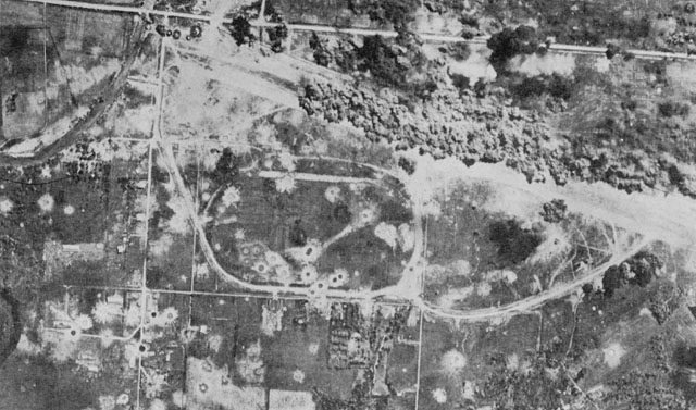 AIR STRIKES AGAINST JAPANESE INSTALLATIONS included on Bacolod Airfield, Negros Island (above), and on shipping in Zamboanga harbor, Mindanao (below).