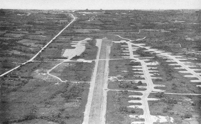 DULAG AND BAYUG AIRSTRIPS as they appeared in 1946. Dulag is above.