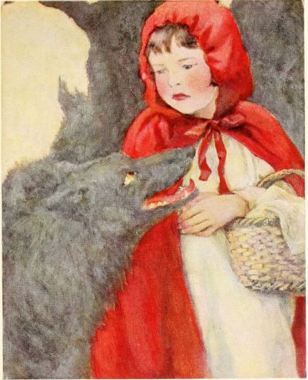 Red Riding Hood and wolf