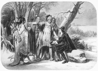 ROGER WILLIAMS RECEIVED BY THE INDIANS.

FROM A DESIGN BY A. H. WRAY.