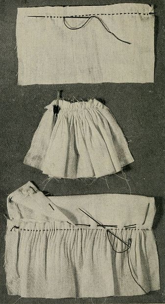photo: three pieces of sewing work in different stages