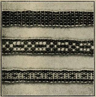 three chains of woven beads