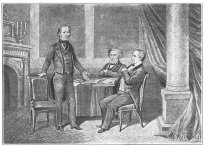 Clay, Calhoun and Webster, “The Statesmen of the
Compromise.”

(From left to right.)

From the painting by A. Tholey