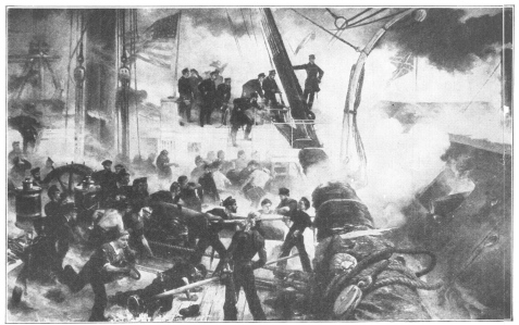 Farragut in the rigging at the battle of Mobile Bay