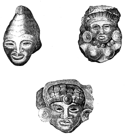 ANCIENT HEADS MADE OF CLAY.