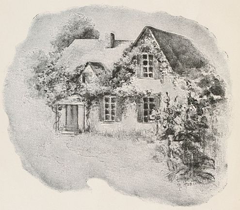 cottage with flowering vines