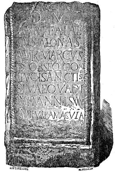 Sepulchral Slab to the Manes of Aurelia Faia, Magna