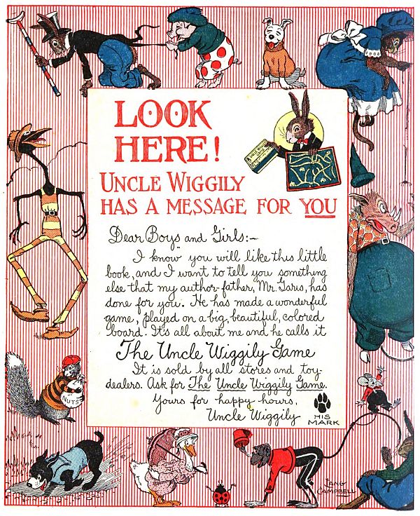 Letter from Uncle Wiggly