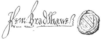Autograph and seal of Colonel Bradshaw