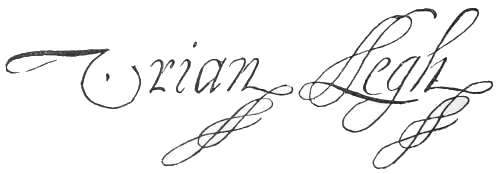 Autograph of Sir Urian Legh