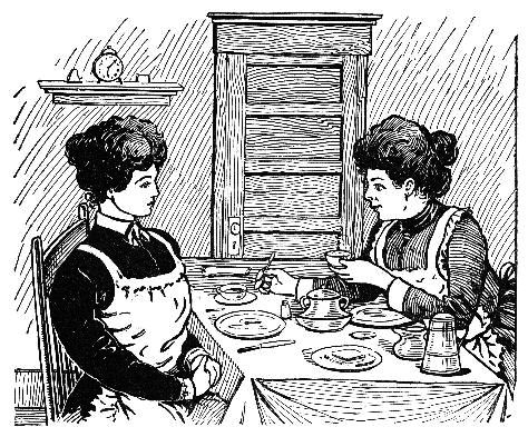 two maids having tea