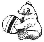 bear sitting holding ball