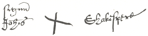 Facsimile of Mark-Signature of John Shakespeare, the
Poet’s Father.  From a Deed of Conveyance, dated January
26, 1596