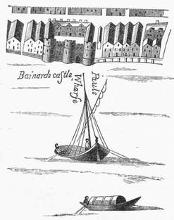 Baynard’s Castle, from Newcourt’s ancient Map of London, 1658