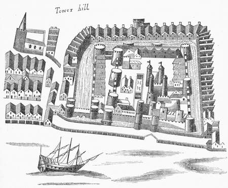 The Tower, Map of London, 1658.