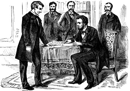 Image unavailable: ABRAHAM LINCOLN, SIGNING THE EMANCIPATION PROCLAMATION.
PAGE 267
