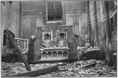 [Image unavailable: THE CHURCH AT TERMONDE IN RUINS.

Photo, Sport and General.

Face p. 101