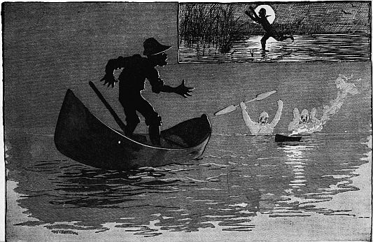 scaring the man in the canoe