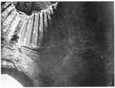 Fig. 88.—UKHEIḌIR, FLUTED DOME AT A.