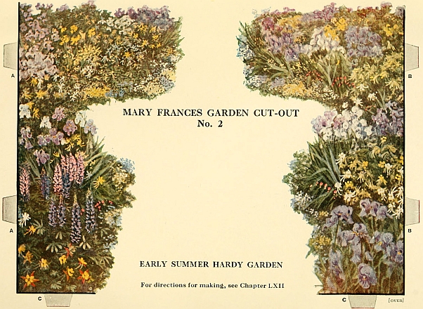 MARY FRANCES GARDEN CUT-OUT No. 2 EARLY SUMMER HARDY GARDEN