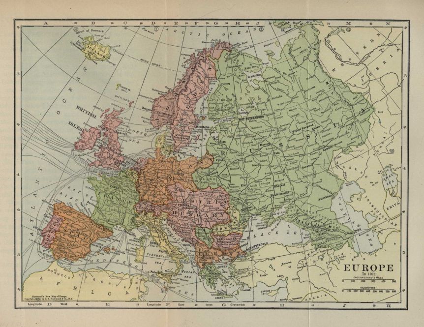 Map--Europe in 1911