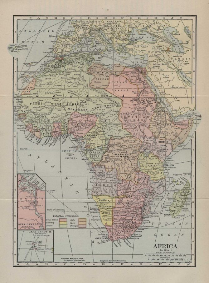 Map--Africa in 1914