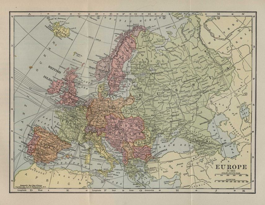 Map--Europe in 1914