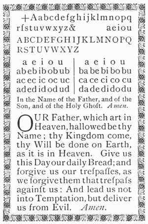 The alphabet and the Lord's Prayer