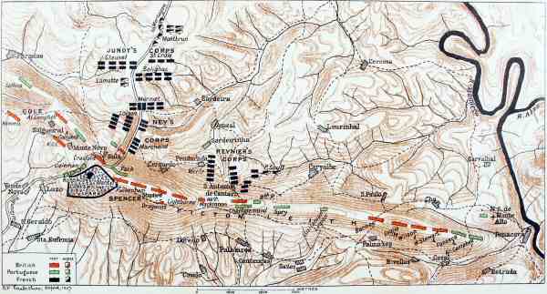 Map of the battle of Bussaco