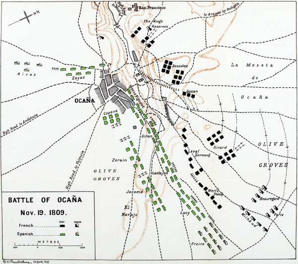 Map of the battle of Ocaña