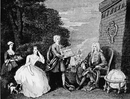 Image unavailable: CAPTAIN WOODES ROGERS, WITH HIS SON AND DAUGHTER, 1729

From the engraving by W. Skelton, after the painting by Hogarth.