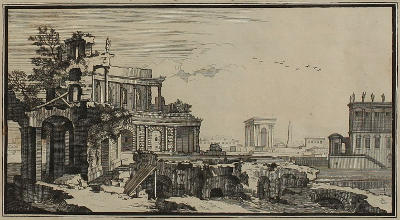 Engraving of some classical ruins