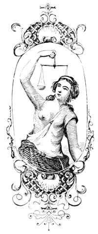 Decorative image, lady holding scales of justice
