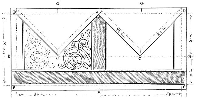 Diagram showing how to make a mitre