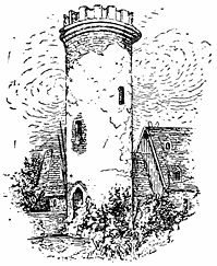 Drawing of old tower.