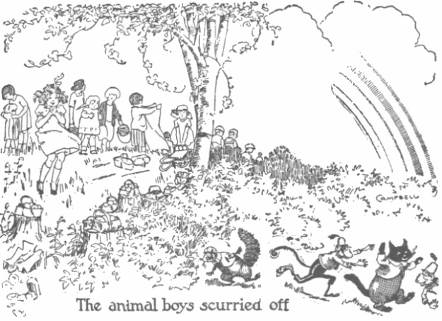 The animal boys scurried off