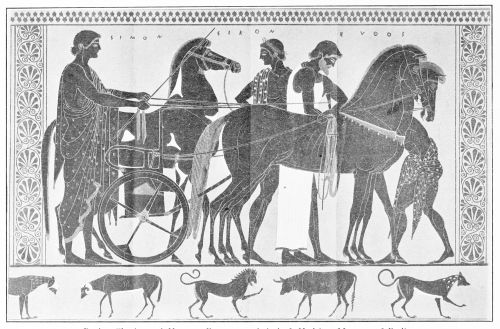Racing Chariot and Horses.