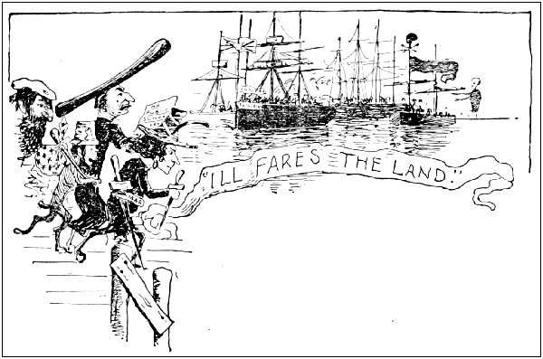 Illustration: ILL FARES THE LAND - ILLUSTRATED LETTER ‘N’.
