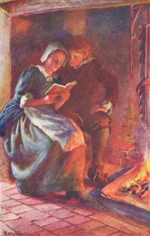 Bunyan and his Wife read her Father’s Books