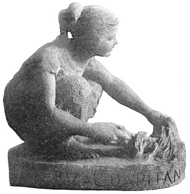 Clay model of a Dapitan woman, from life, by Rizal.