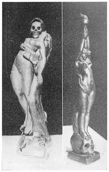 The Victory of Death over Life and Science over Death. Statuettes made by Rizal for Dr. Blumentritt and exhibited in the Dresden Museum of Modern Art.