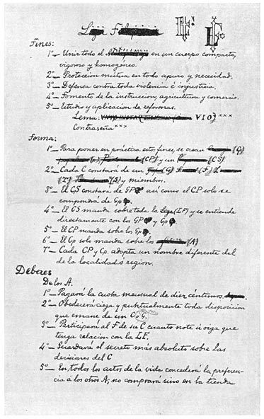 Regulations of La Liga Filipina in Rizal’s handwriting.